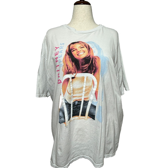 Britney Spears T Shirt Womens XXL White Baby One More Time Concert Tour - Picture 5 of 8